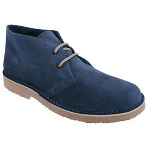 Roamers Mens Real Suede Round Toe Unlined Casual Desert Ankle Boots /Shoes / Nav